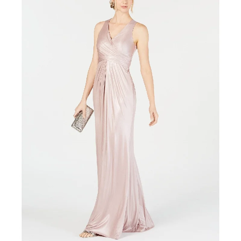 Adrianna Papell Women's Metallic Mermaid Gown Pink Size 6