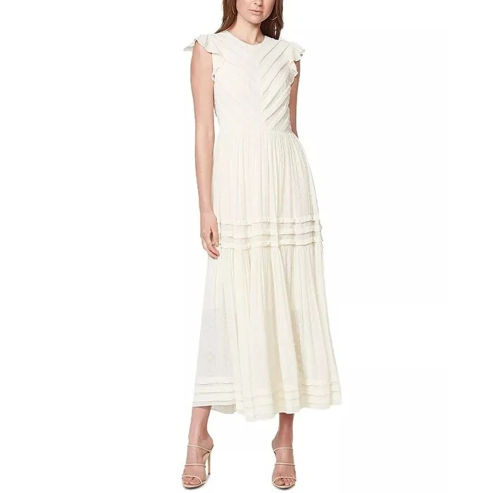 Bardot Women's Maberly Fil Coupe Tiered Maxi Dress White Size X-Small