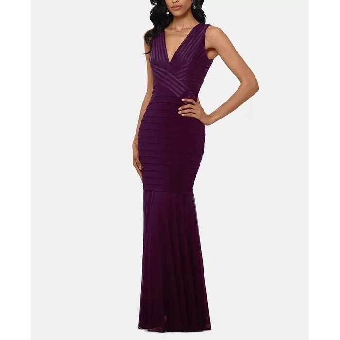 Betsy & Adam Women's Bandage Gown Dark Purple Size 1