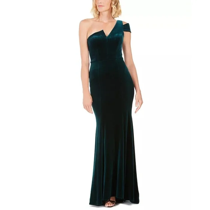 Betsy & Adam Women's Petite Velvet Gown Dark Green Size 1