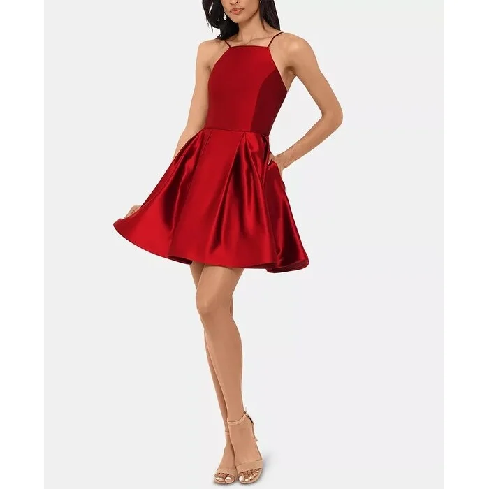 Betsy & Adam Women's Satin Party Dress Size 10 - Red Dark Red Size 10