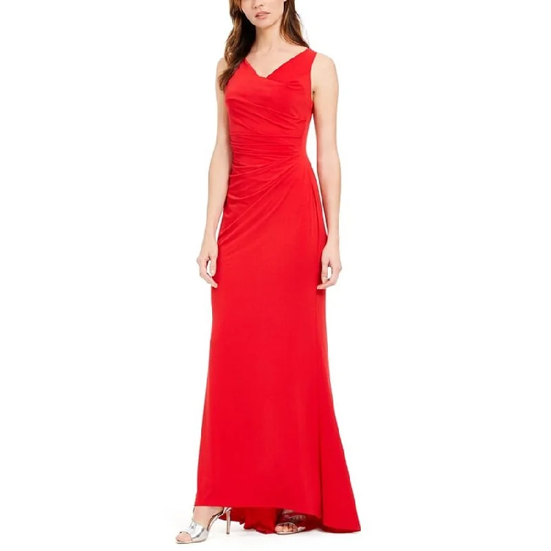 Calvin Klein Women's Draped Cowlneck Gown Medium Red Size 4