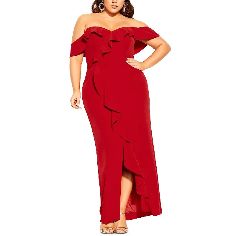 City Chic Women's Plus Size Savannah Maxi Dress Red Size Petite Small