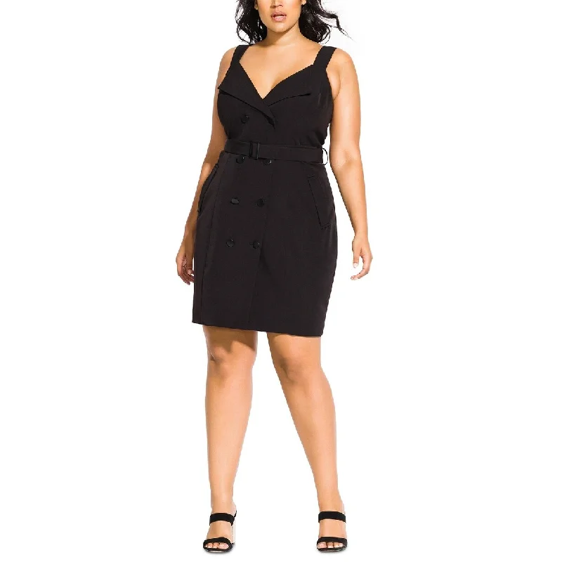 City Chic Women's Plus Size Tux Dress Black Size Large