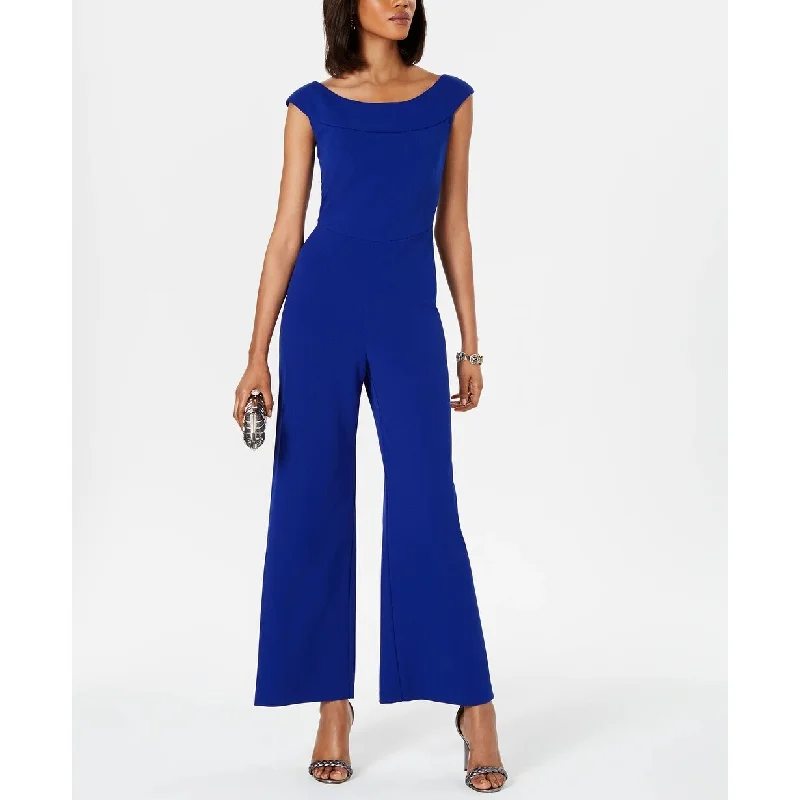 Connected Women's Wide-Leg Jumpsuit Med Blue Size 14