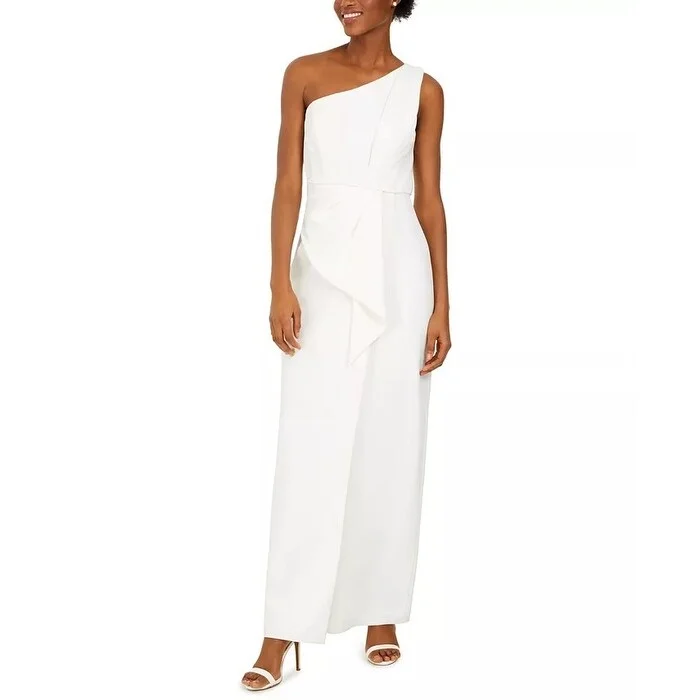 Eliza J Women's Draped One-Shoulder Gown White Size 8 Petite - 8P