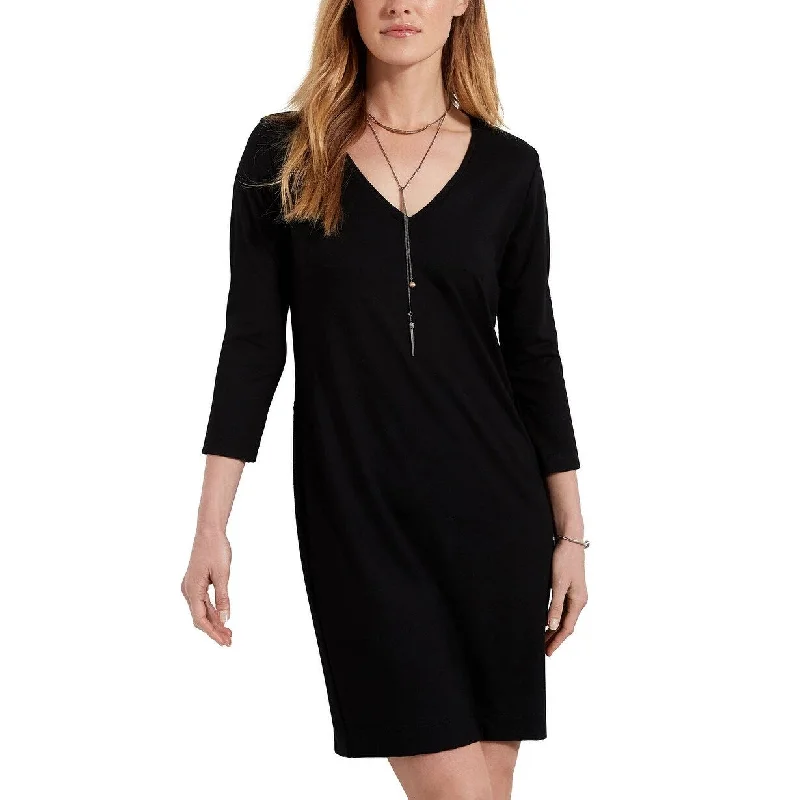 Karen Kane Women's Jane V Neck Shift Dress Black Size Small