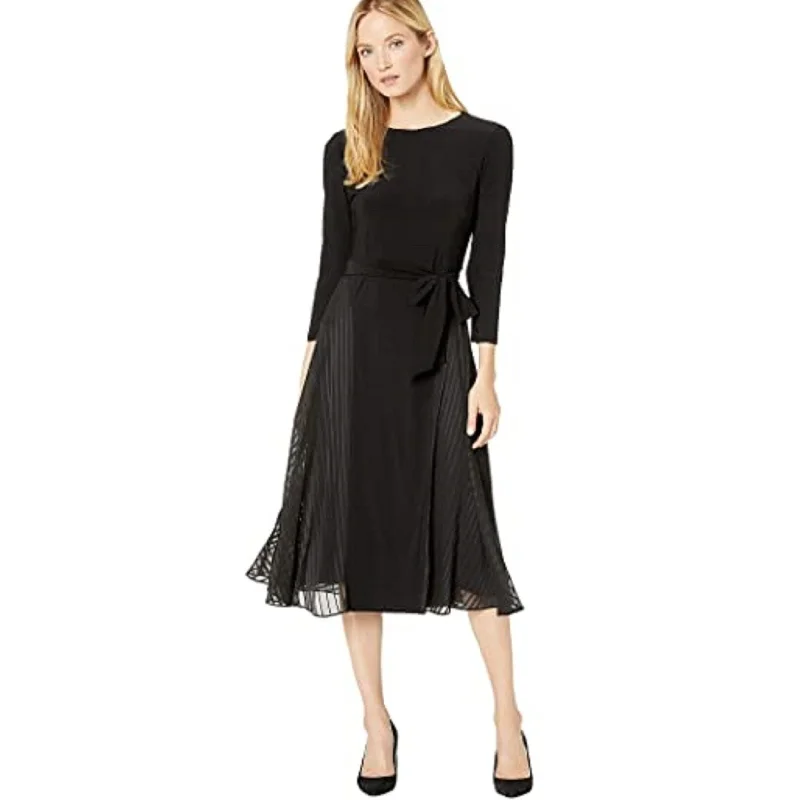 Lauren Ralph Lauren Women's Jadel 3/4 Sleeve Day Dress Black Size 6