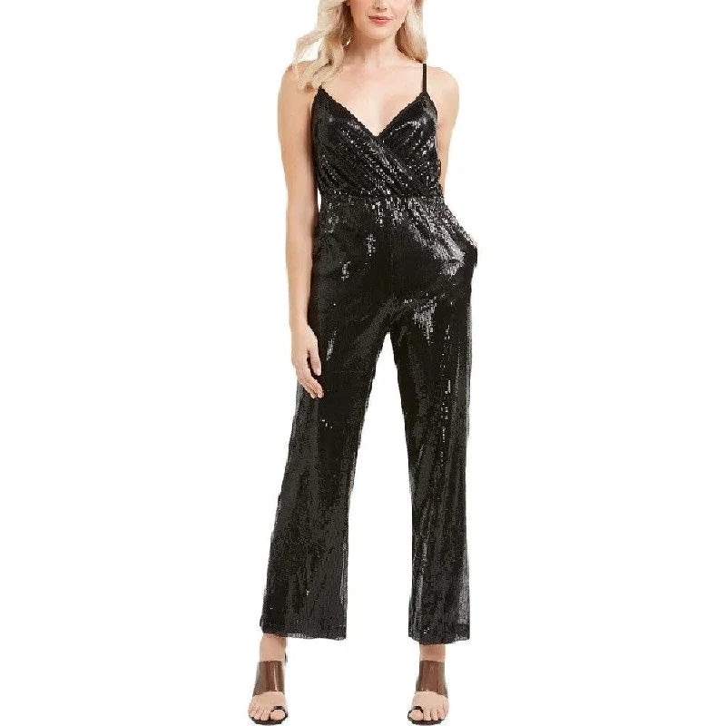 Q & A Women's Sequin Jumpsuit Black Size Large