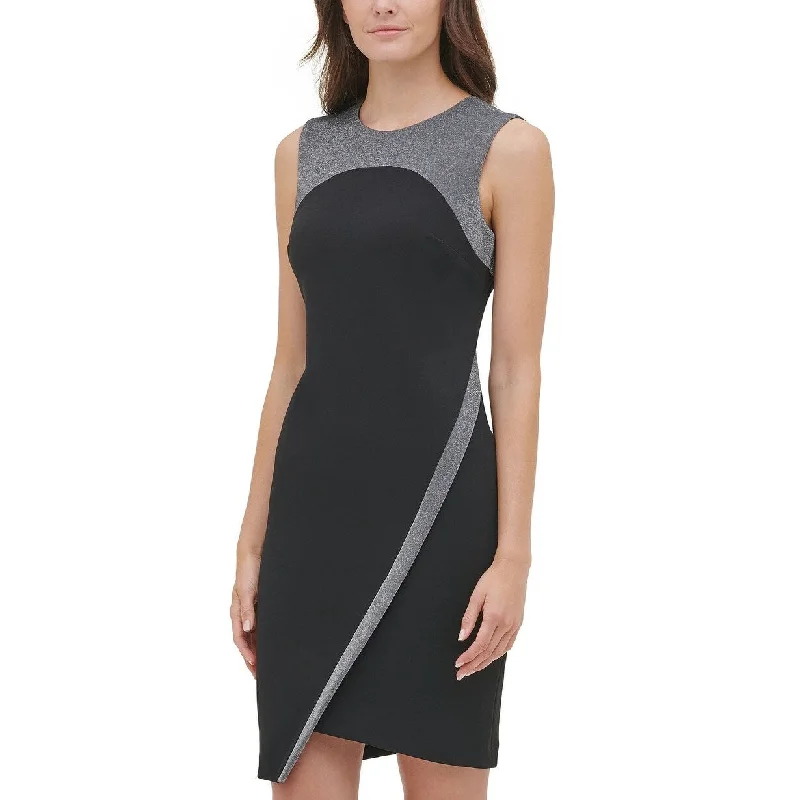 Tommy Hilfiger Women's Metallic-Trim Sheath Dress Silver Size 4