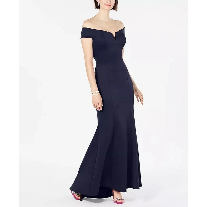 Vince Camuto Women's Off-The-Shoulder Gown Navy Size 2