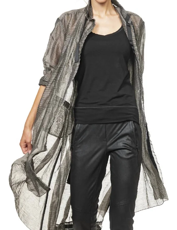 Chasuble Organza Duster In Black/grey