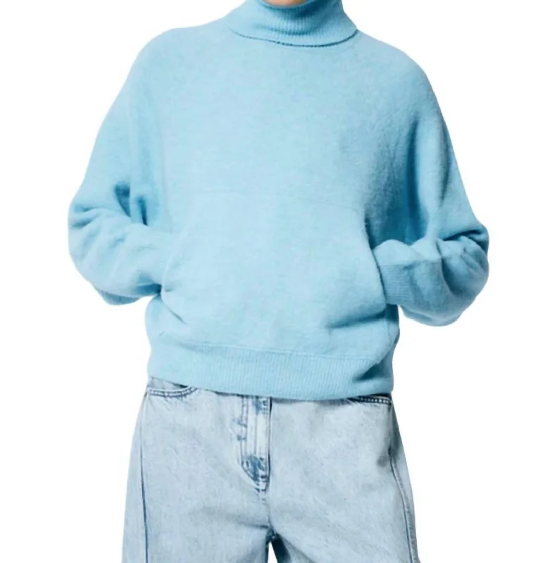 Douillet Turtleneck Easy Pullover In Maldives Blue