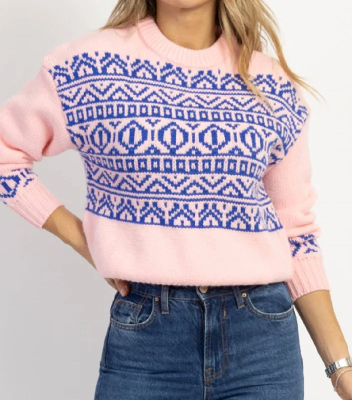 Easy To Love Snowcap Sweater In Pink