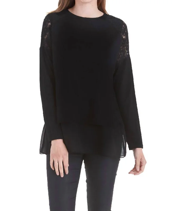 Evangeline Layer Sweater In Black