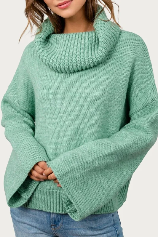 Fresh Sage Oversized Sweater In Green