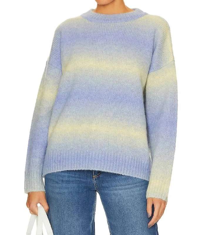 Holly Crew Sweater In Purple Multi