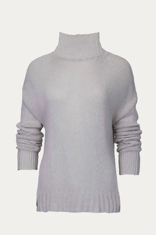 Knit Mock Neck Sweater In Beige