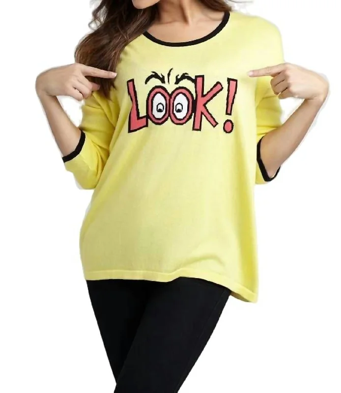 Look Graphic Sweater In Yellow