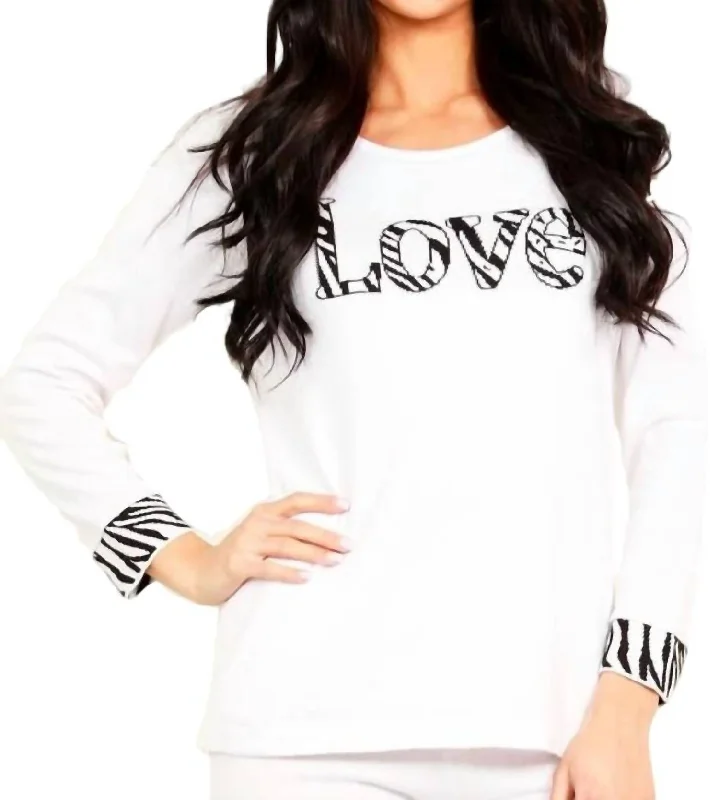 Love Scoop Neck Sweater In White