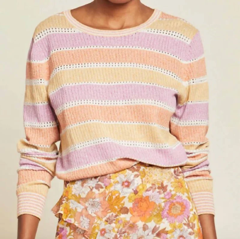 Raimi Color-Blocked Pullover Sweater In Pastel Multi