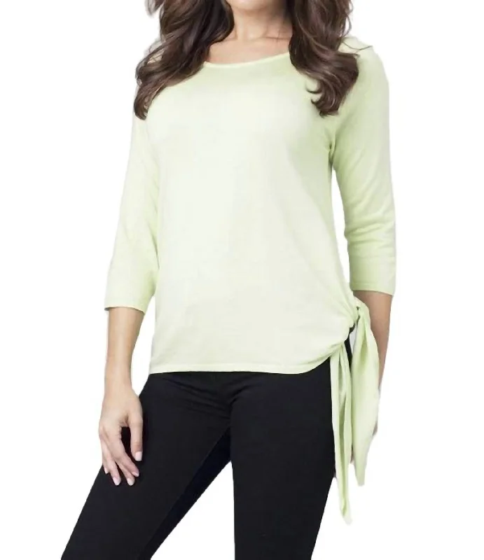 Side-Tie Sweater In Lime