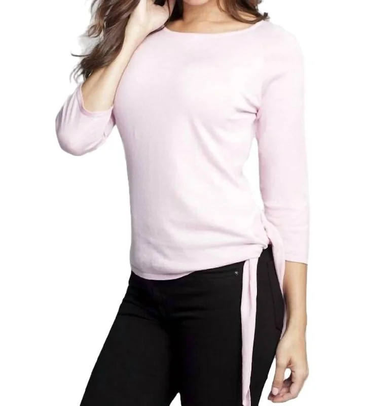 Side-Tie Sweater In Pink