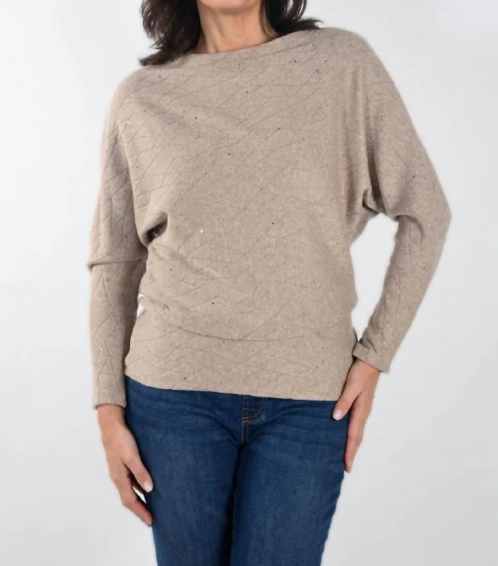 Sparkling Knit Sweater In Oatmeal