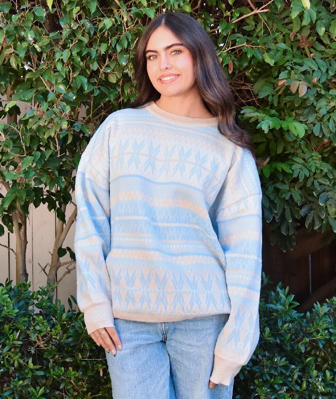 Sunkissed Coconut Juniors Aspen Ski Snowflake Sweater