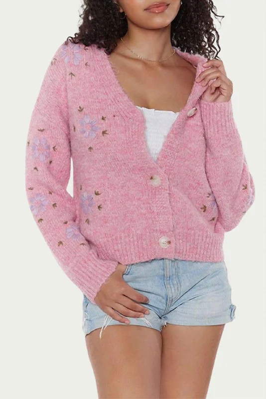 Surat Floral Cardigan In Pink