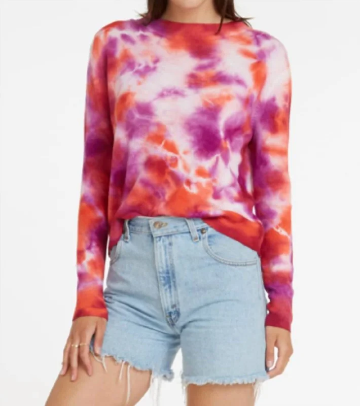 Tie Dye Crewneck Pullover In Multi