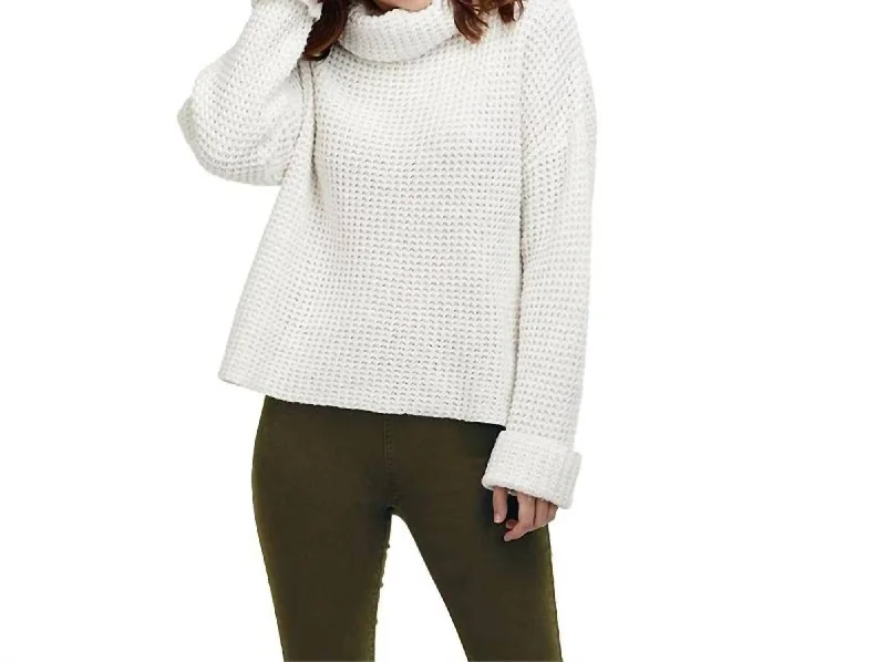 Wendy Waffle Knit Sweater In Cream