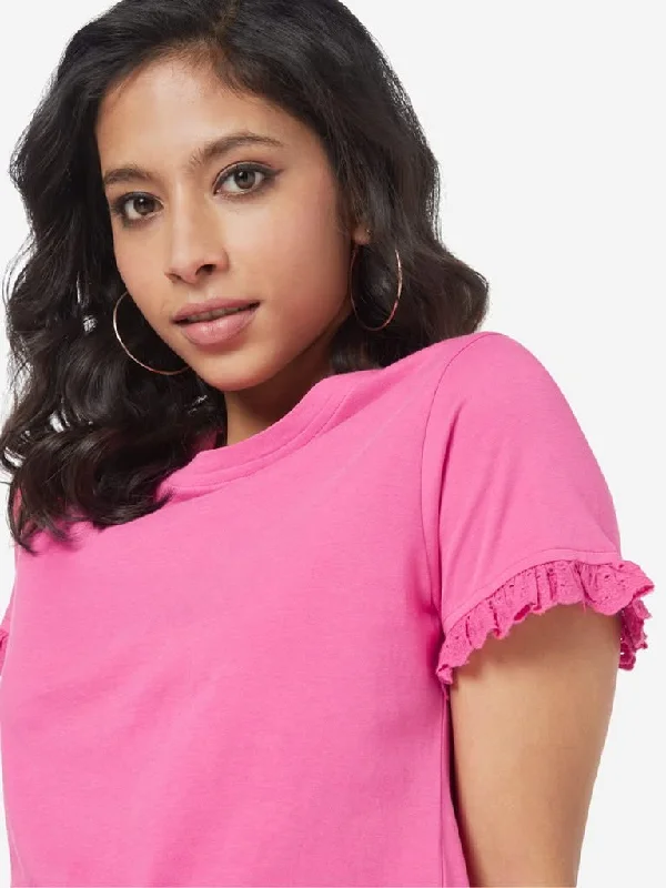 Bombay Paisley Fuchsia Broderie Anglaise Top