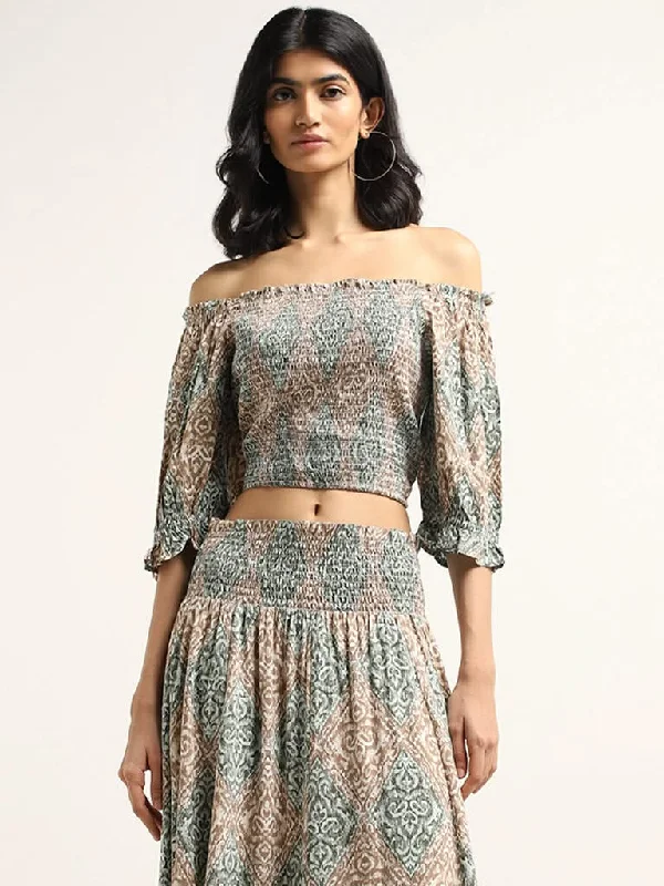 Bombay Paisley Green Printed Top