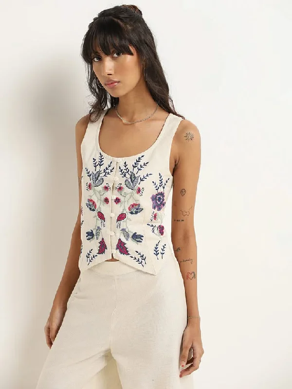 Bombay Paisley White Floral Top