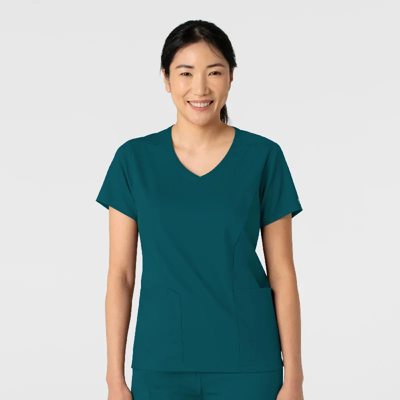 Boundless Women's 2-Pocket V-Neck Scrub Top - Caribbean