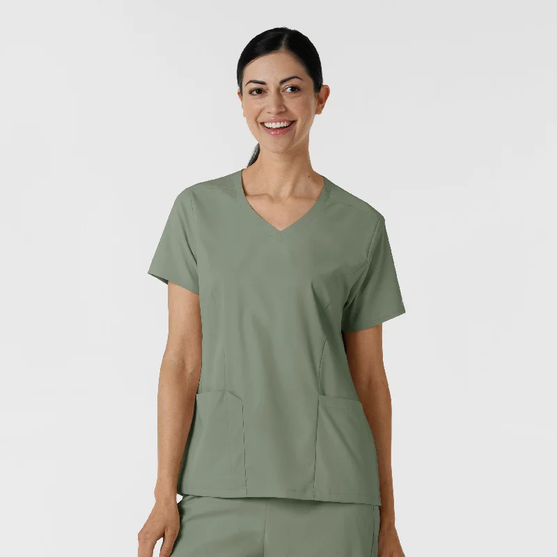 Boundless Women's 2-Pocket V-Neck Scrub Top - Sage