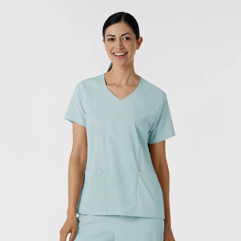 Boundless Women's 2-Pocket V-Neck Scrub Top - Sky Blue