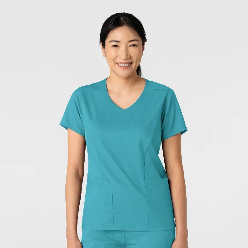 Boundless Women's 2-Pocket V-Neck Scrub Top - Teal