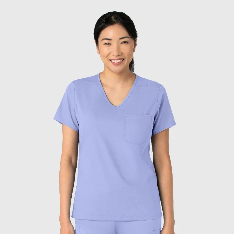 Boundless Women's Tuck-In Scrub Top - Ceil Blue