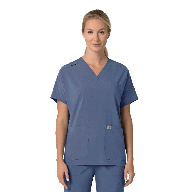 Carhartt Force Cross-Flex Women's Oversized V-Neck Scrub Top - Riverside