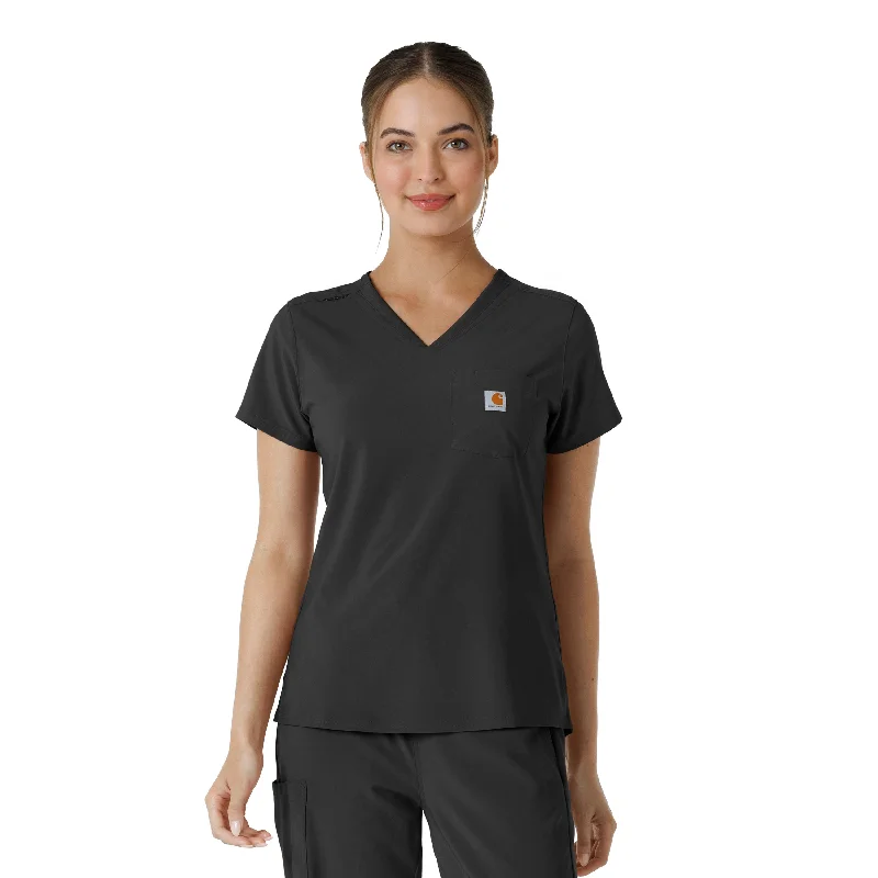 Carhartt Force Cross-Flex Women's Tuck-In Scrub Top - Black