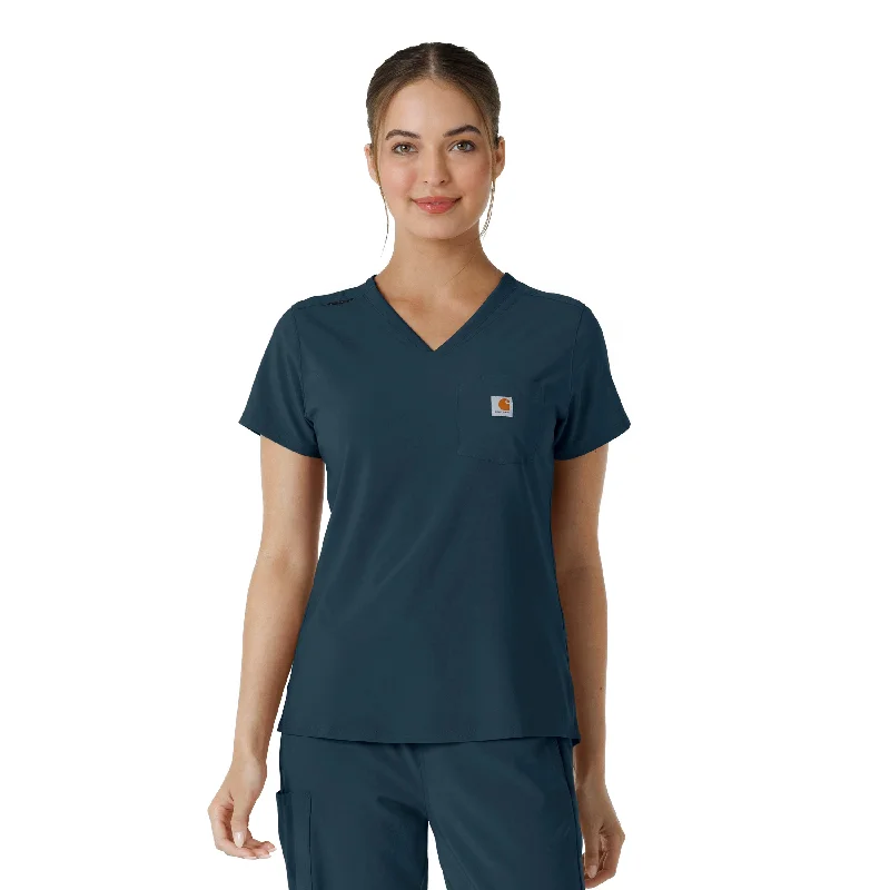 Carhartt Force Cross-Flex Women's Tuck-In Scrub Top - Navy