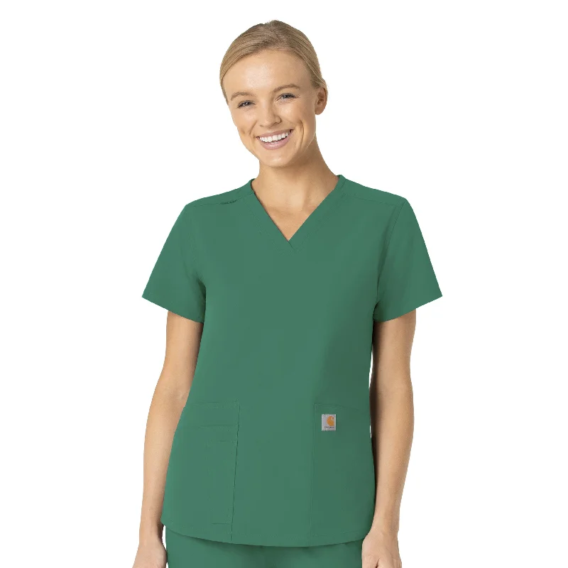 Carhartt Force Essentials Women's V-Neck Scrub Top - Hunter