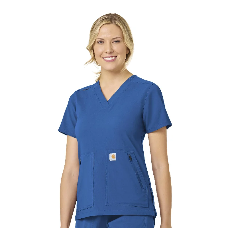 Carhartt Rugged Flex Peak Women's 4-Pocket V-Neck Scrub Top - Royal