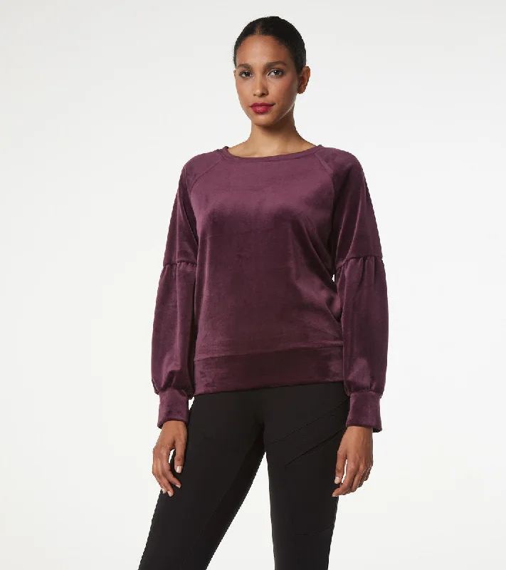 Velvet Balloon Sleeve Top