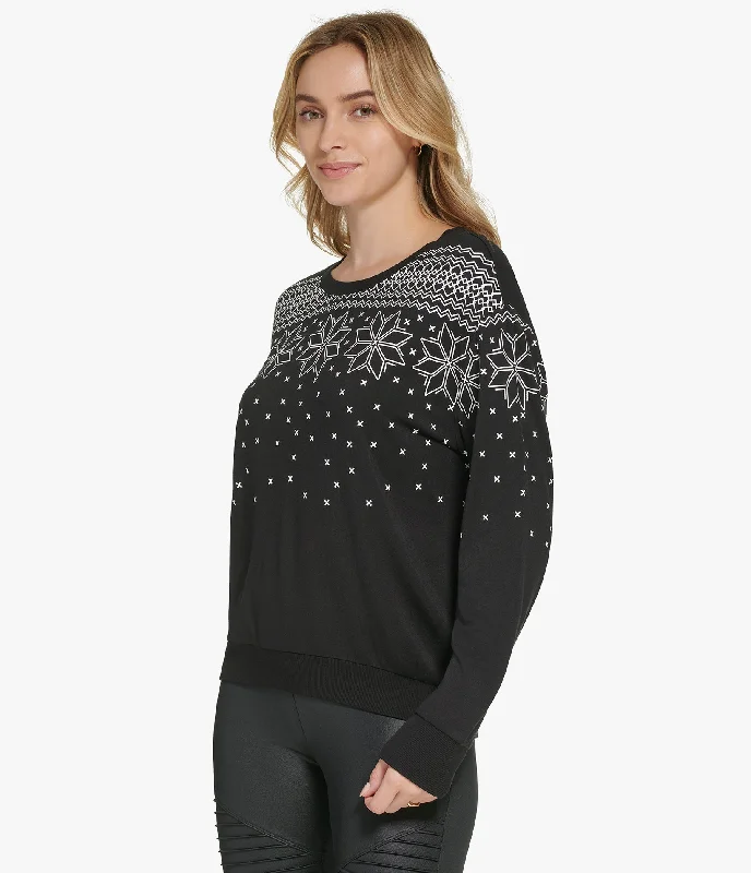 Printed Crew Neck Pullover