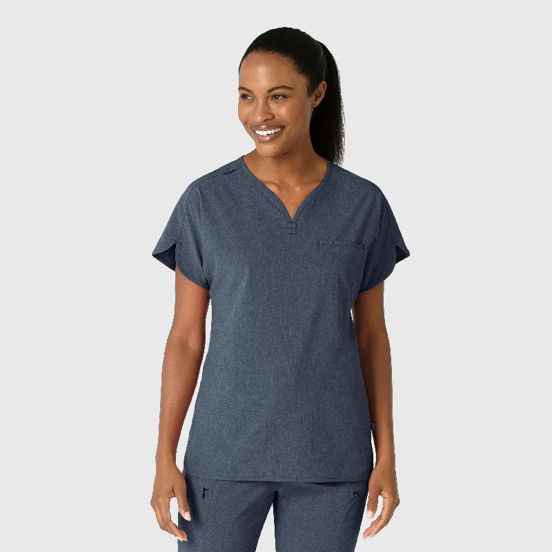 RENEW Women's Dolman Scrub Top - Navy Heather