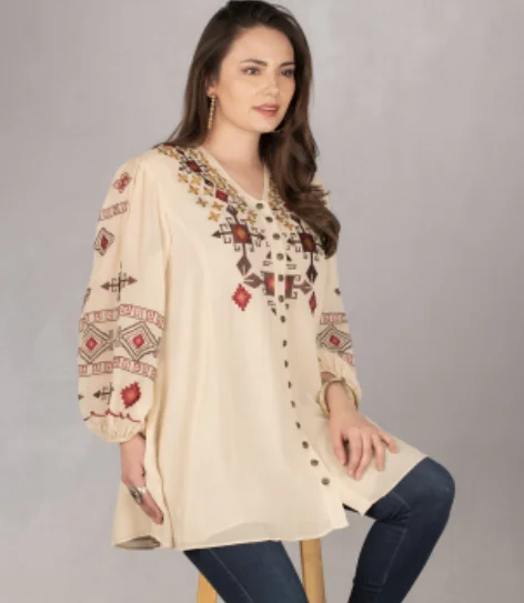 The Vintage Collection Embroidered Pearl Tunic