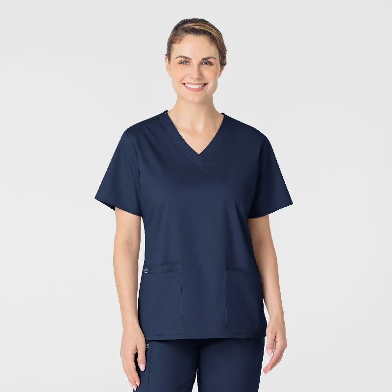 WonderWORK Women's V-Neck Scrub Top - Navy